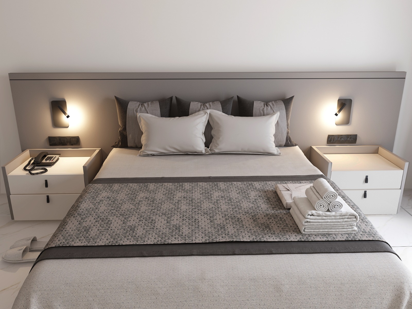 Bedroom in a one-bedroom apartment at Sella Residences